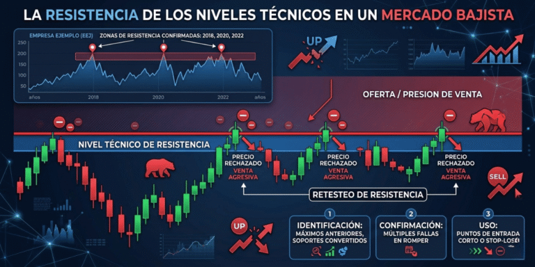 La resistencia de los niveles técnicos en un mercado bajista.