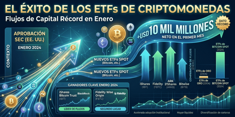 El Éxito de los ETFs de Criptomonedas: Flujos de Capital Récord en Enero.