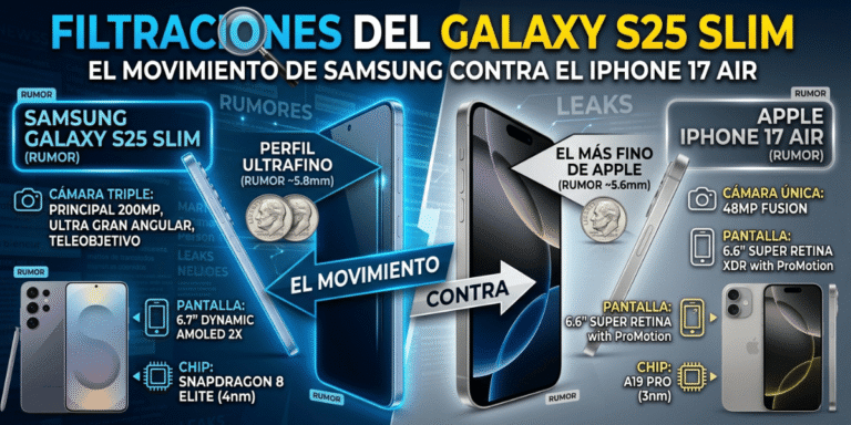 Filtraciones del Galaxy S25 Slim: El Movimiento de Samsung contra el iPhone 17 Air.