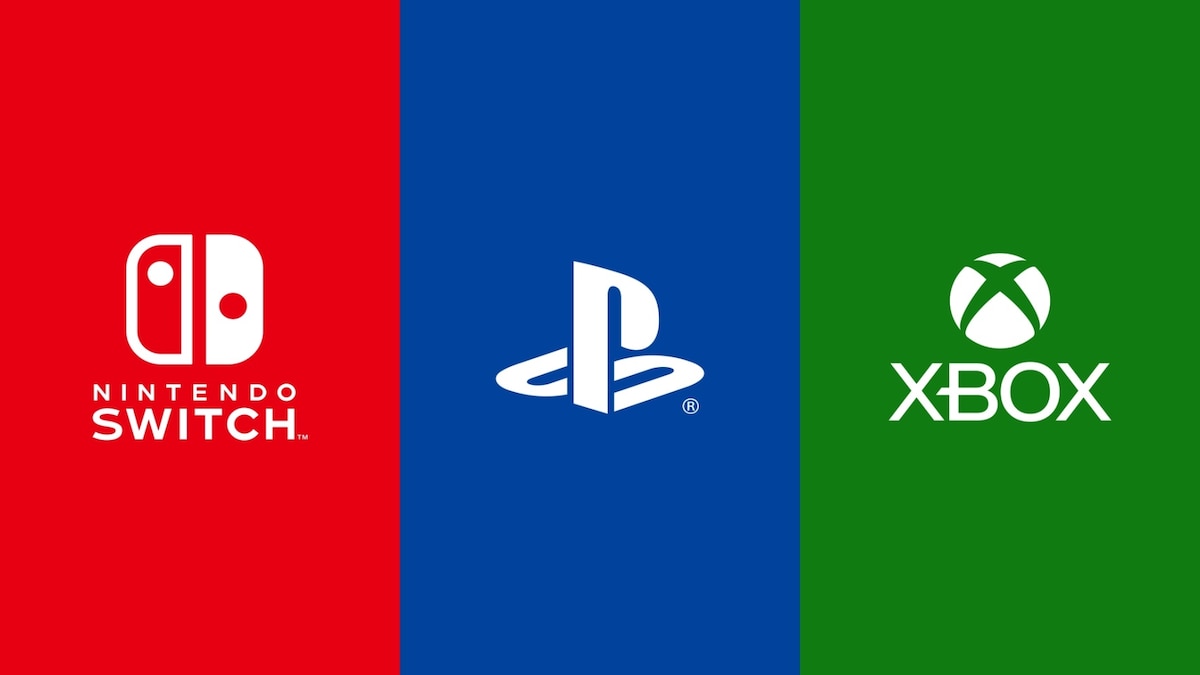 Logos de Nintendo Switch, PlayStation y Xbox